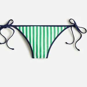 J Crew NWT size 2XL reversible tie bikini bottom inKelly green floral/ stripe